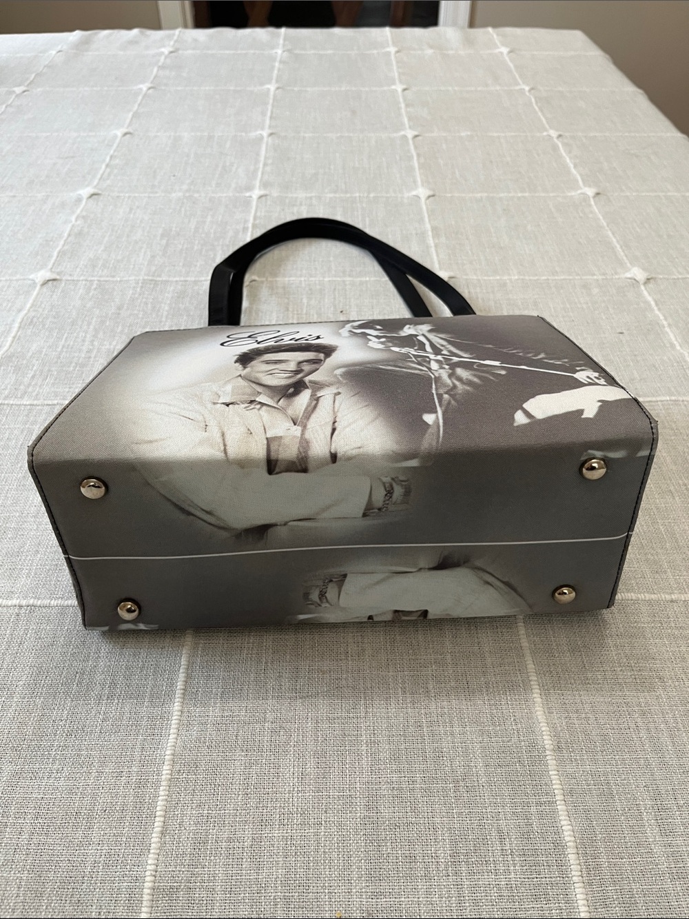 ELVIS Graphic Shoulder Tote Bag - Black/Gray - Picture 6 of 9